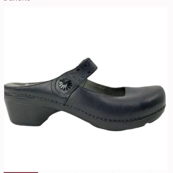 Dansko Solitare Leather Open Back Mary Jane Clogs Size 41 - Picture 2 of 14